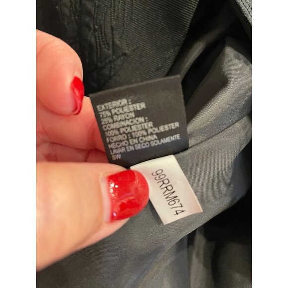 MIX by Tahari ASL Black Textured Shiny Single Button Blazer Sz 10 - Picture 8 of 12